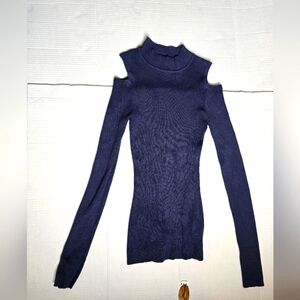 Derek Heart Cutout Turtleneck Blouse